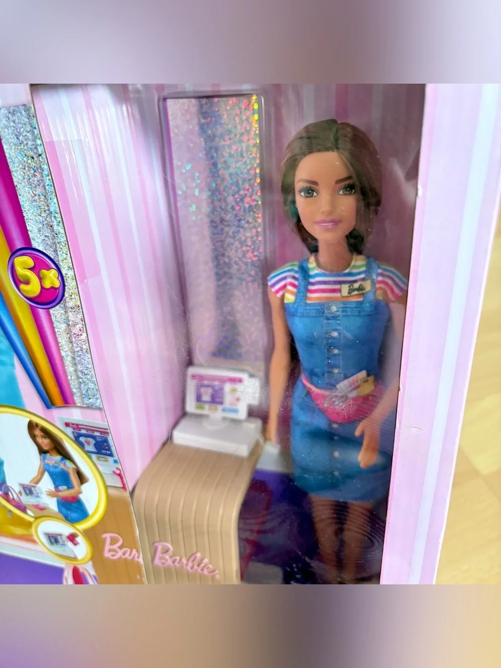 Barbie Make & Sell Boutique Playset w/ Foil Design Tools Clothes & Accessories